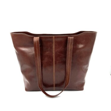 Datorväska skinn Biori 5157B i brunt med långa bärhandtag, laptopväska dam, datorväska skinn dam, axelväska dam, biori väska, svart axelväska skinn, axelväska i svart skinn, toteväska skinn, skinnväskor, briori, biori trophy, skinnväska dam