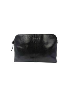 Framsida av Necessär skinn Biori 5170S i svart, necessär stor dam, necessär dam, sminkväska dam