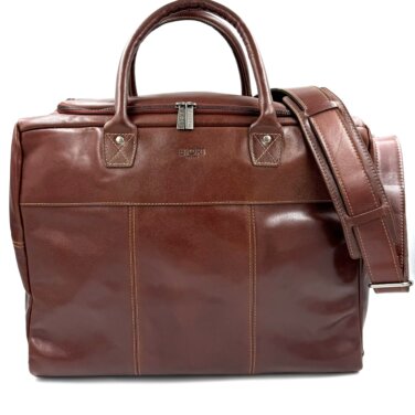 Framsida av weekendväska skinn Biori 5172B, weekendbag herr, weekendbag dam, weekendväska herr, stor väska, stor axelremsväska, bag i skinn, skinnväskor